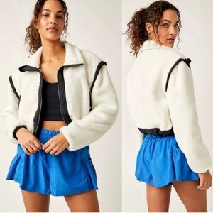 Free People Courtside Fleece in Ivory Combo
